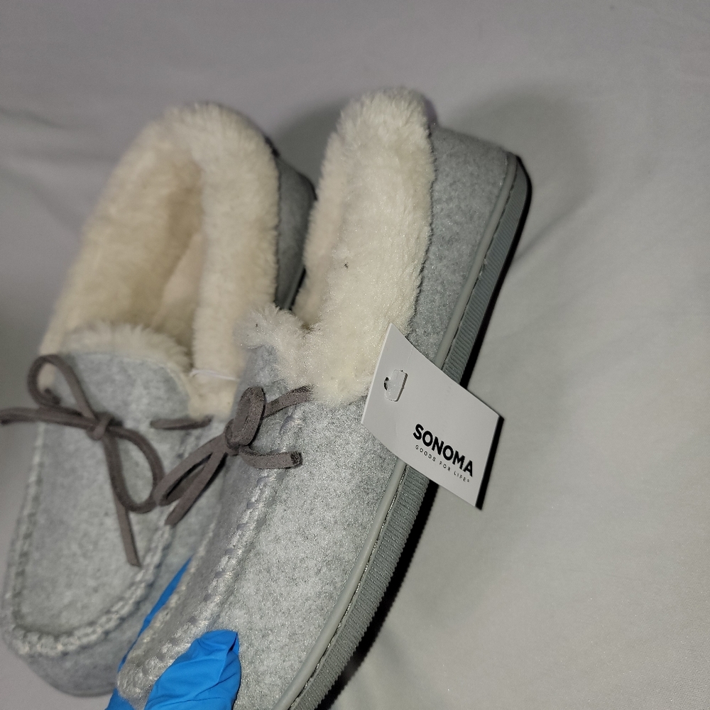 SONOMA BRAND NEW moccasin fluffy shoes/ house shoes/ slippers
